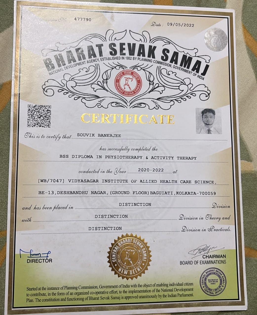 Diploma in Physiotherapy & Activity Therapy